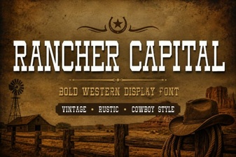 Rancher Capital Font: a Bold Design Asset